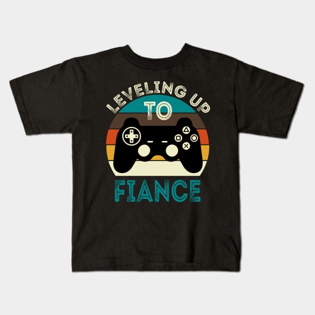 Leveling up To Fiance Kids T-Shirt by DragonTees